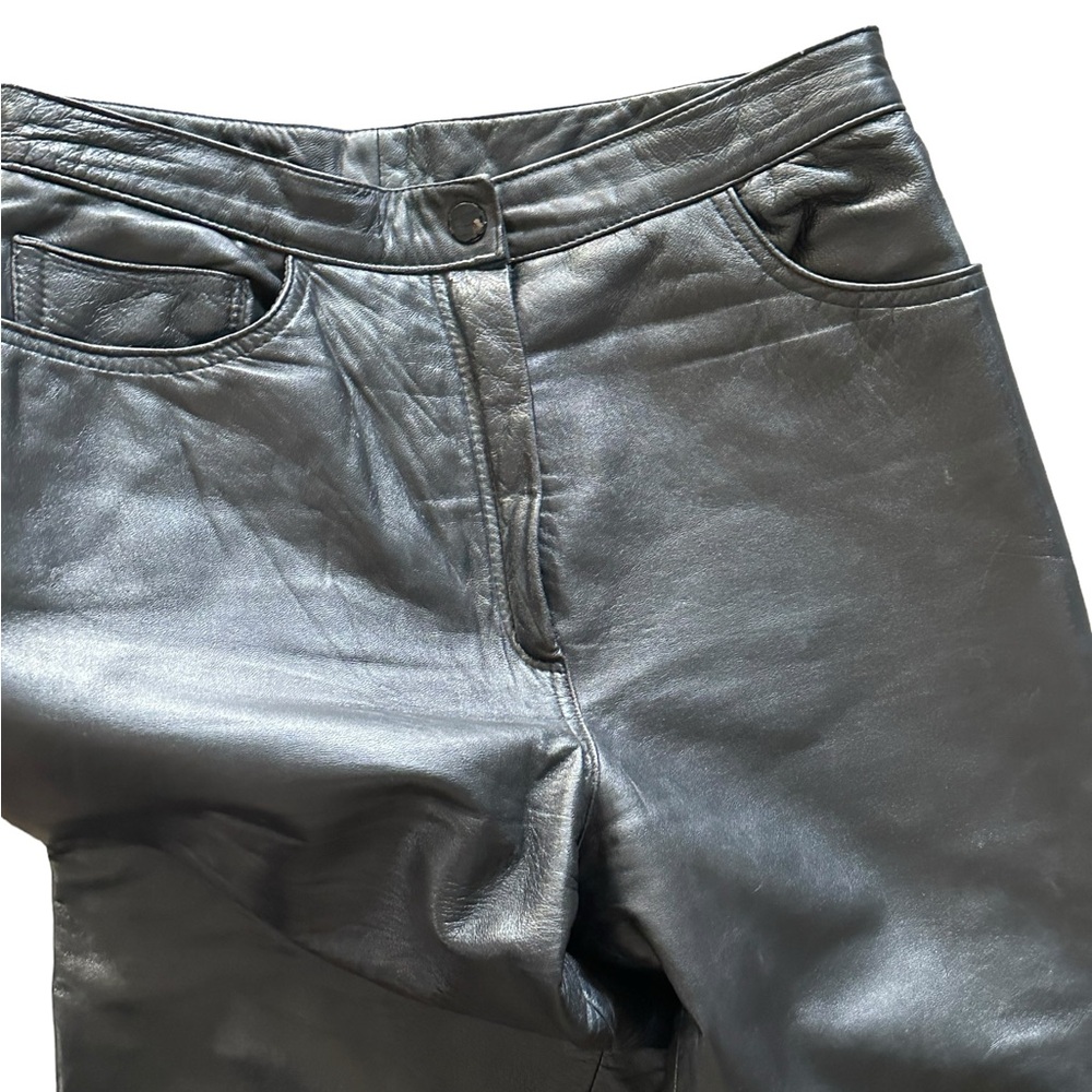 Vtg Valerio Black Leather Pants